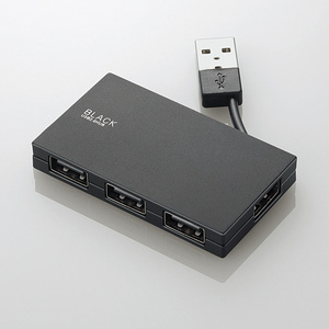 USB2.0ハブ（ケーブル収納タイプ） - U2H-YK4BBK