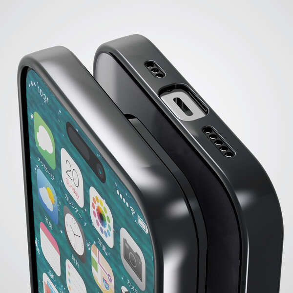 iPhone 15 Pro ソフトケース 極み メタリック - PMCA23CUCTMKBK