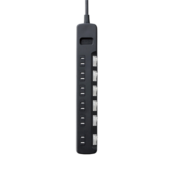ほこり防止シャッター付 雷ガードタップ - T-K04-2625BK