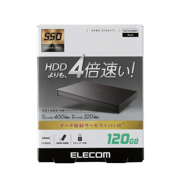 新品未開封　ELECOM ESD-EJ0120GBK BLACK