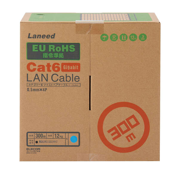 Cat6準拠LANケーブル(自作用・長尺) LD-CT6/BU300/RS