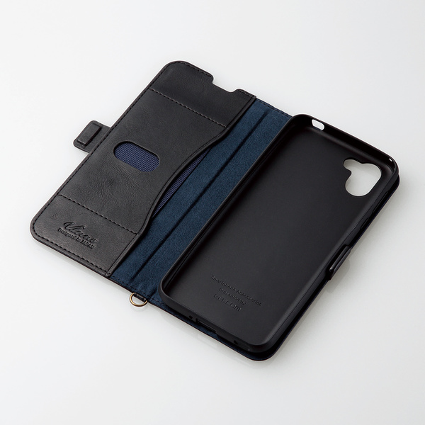 AQUOS R2用ソフトレザーカバー/磁石付 - PM-AQR2PLFYBK