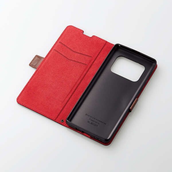 AQUOS R6 ソフトレザーケース ステッチ 磁石付き 手帳型 - PM-S211PLFYBK