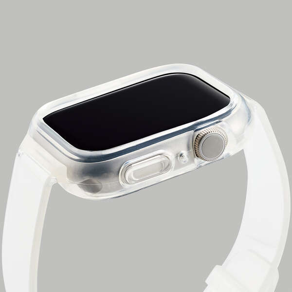 45mm☆Apple Watchバンド　ラバーベルト　カバー　クリアケースWS1