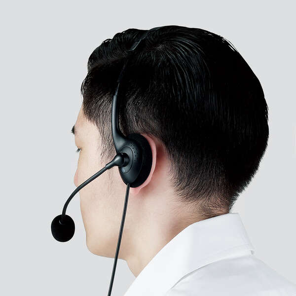 片耳オーバーヘッドタイプヘッドセット - HS-101TBK