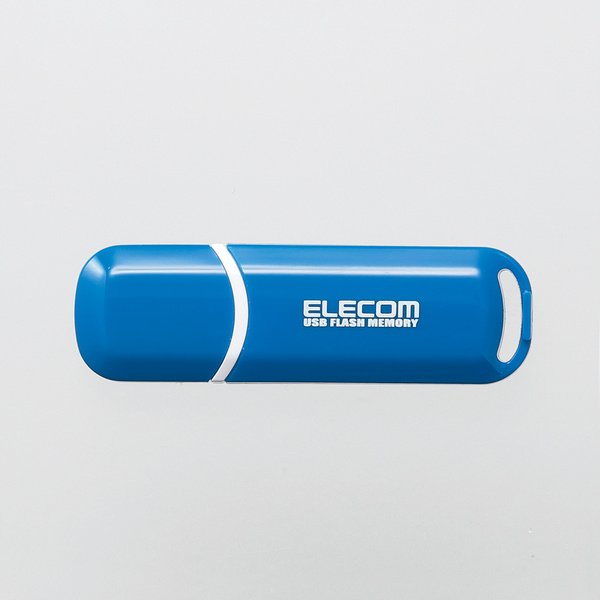 キャップ式USB2.0メモリ(ブルー)16GB - MF-HCBU216GBU
