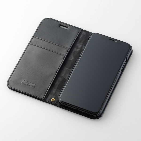 iPhone X用ソフトレザーカバー/編み込み - PM-A17XPLFMBK