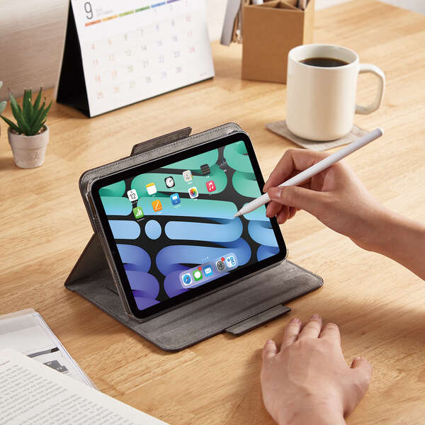 iPad mini 第6世代/手帳型/360度回転/ブラック - TB-A21S360BK