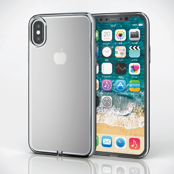 iPhone XS用ソフトケース/極み/サイドメッキ - PM-A18BUCTMSV