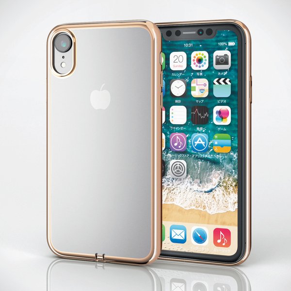 iPhone XR 本体 ケース セット iPhone XR用ソフトケース/極み/サイドメッキ - PM-A18CUCTMGD