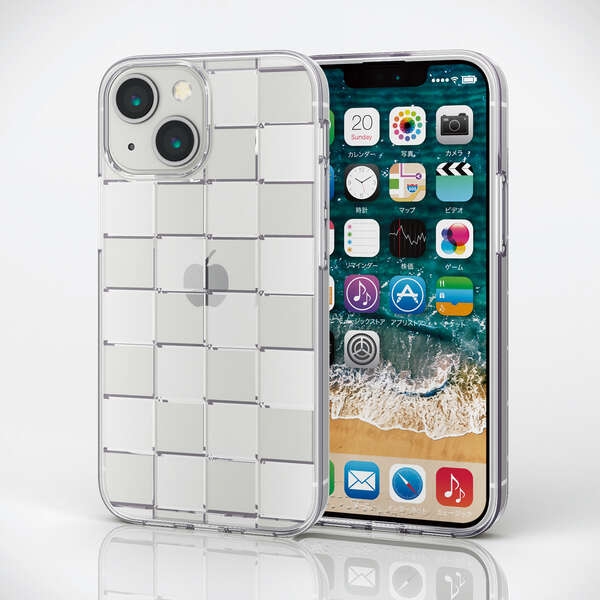 iPhone 13 mini ソフトケース 極み カットライン 市松模様 - PM