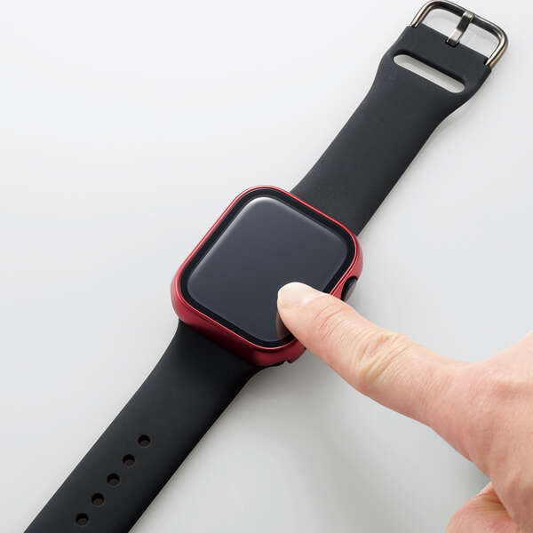 Apple Watch 45mm用フルカバーケース プレミアムガラス 高透明 - AW