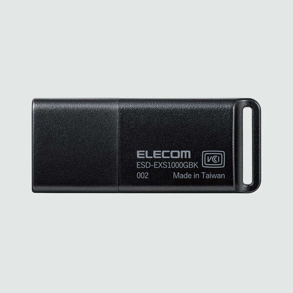 ELECOM　外付けポータブルSSD　ESD-EXS1000GBK　ブラック　1TB