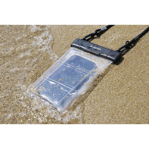スマホ用防水ケース IP68 水中操作対応 2ポケット ワンタッチ - DK