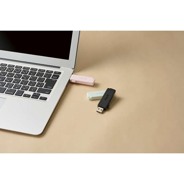 スライドシャッター式USBメモリ 64GB(ピンク) - MF-SKU3064GPN