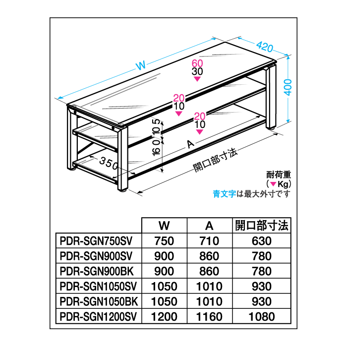 TVラック - PDR-SGN900BK