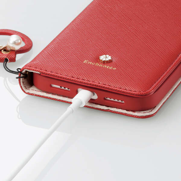 iPhone 12/12 Pro レザーケース Enchante'e 磁石付き リング付