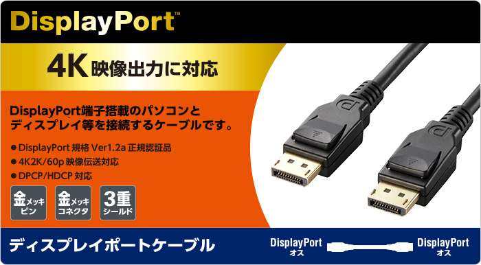 DisplayPort(TM)ケーブル - CAC-DP1210BK