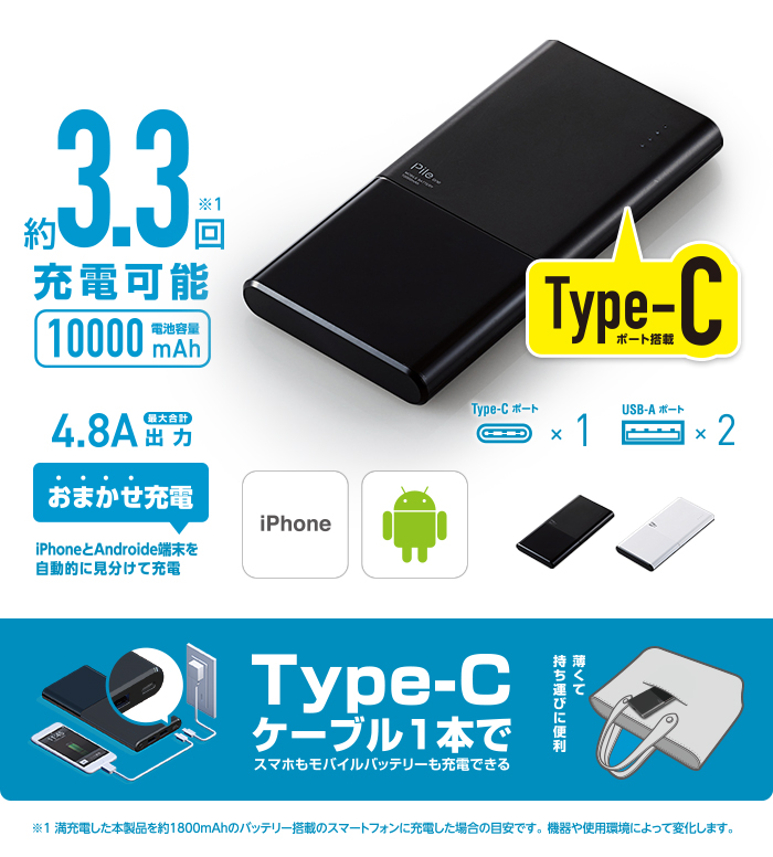 モバイルバッテリー Pile One De M08l 10048wh