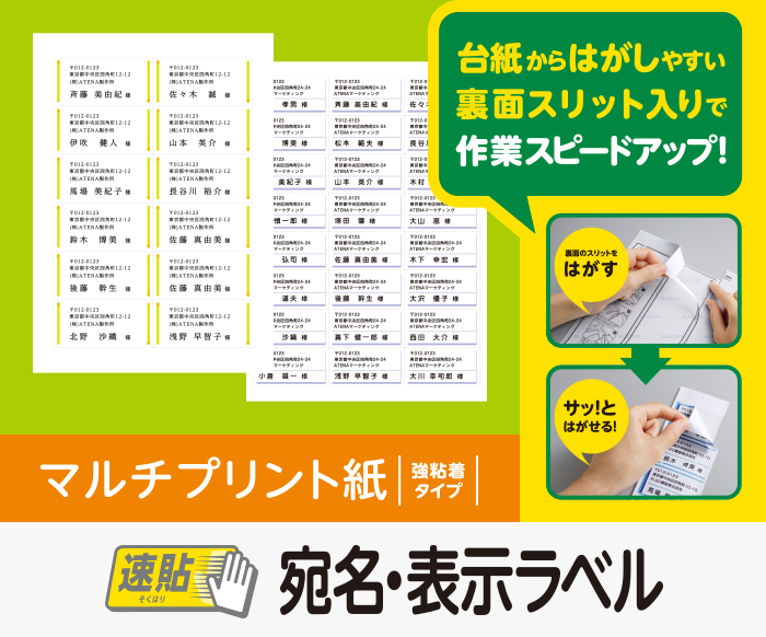 宛名表示ラベル(速貼タイプ・12面付B) - EDT-TMQN12B
