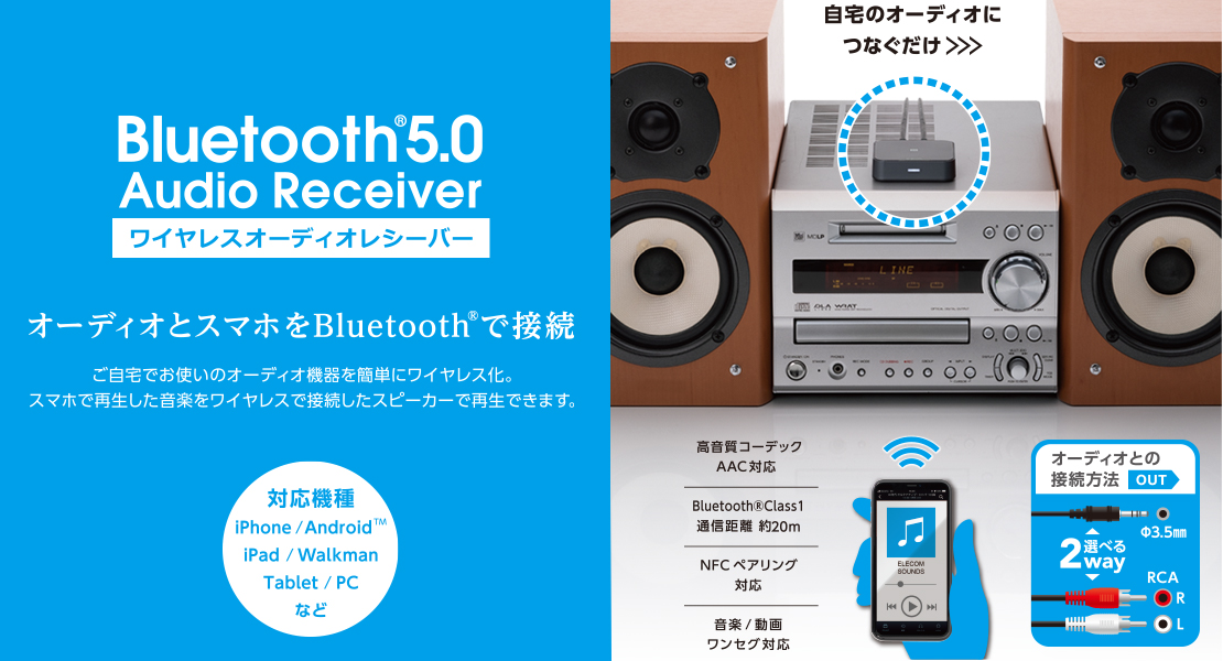 Bluetoothオーディオレシーバー Lbt Avwar501bk