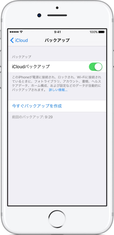 iPhoneバックアップ画面のイメージ図