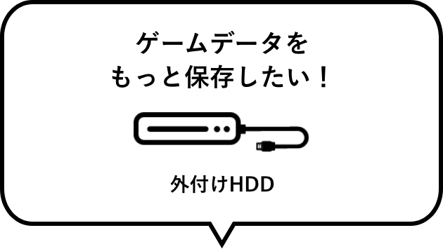 ゲームデータをもっと保存したい！　外付けHDD