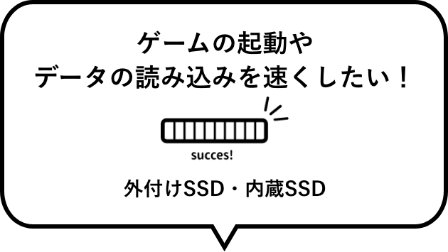 迅速想做游戏的启动以及数据的读入！　外置型SSD、内置SSD