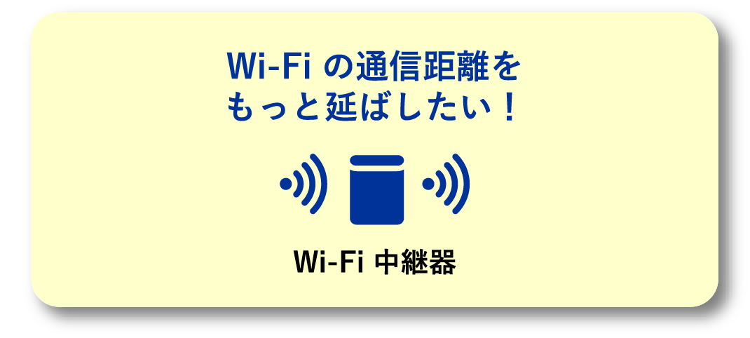 Wi-Fi の通信距離をもっと延ばしたい！ Wi-Fi 中継器
