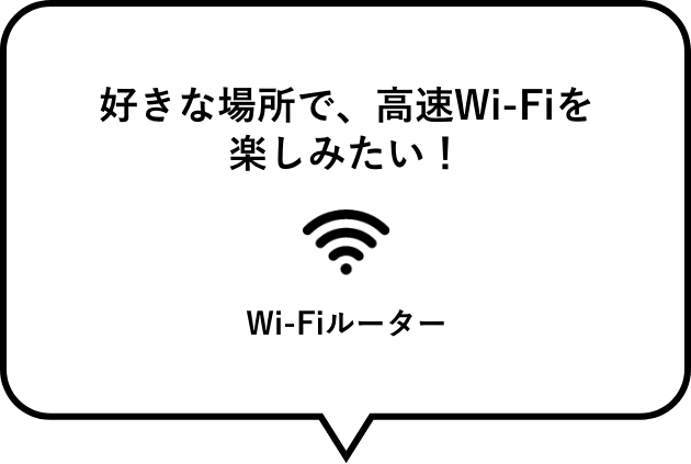 好きな場所で、高速Wi-Fiを楽しみたい！ Wi-Fiルーター