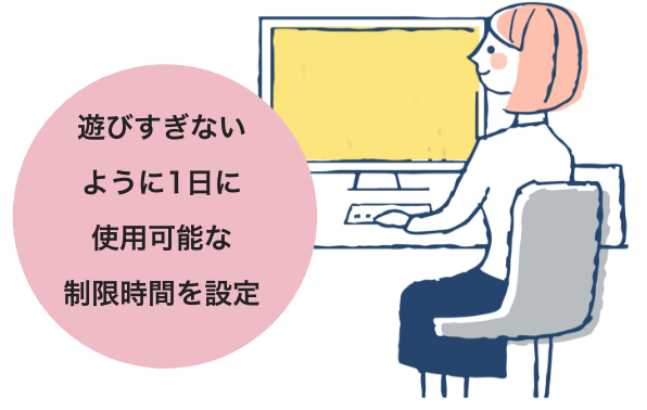 遊びすぎないように1日に使用可能な制限時間を設定