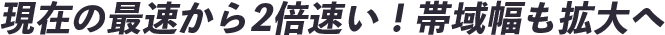 現在の最速から2倍速い！帯域幅も拡大へ