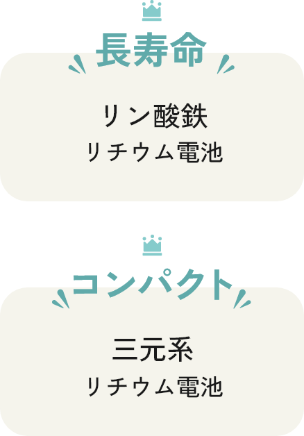 【長寿命】リン酸鉄リチウム電池　DE-PSシリーズ　【コンパクト】三元系リチウム電池　DE-PO3