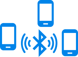 Bluetoothで複数のスマートフォンと接続する紛失防止タグのイメージ