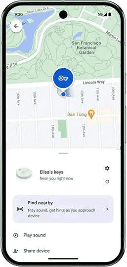 AndroidのFind Hubアプリ画面
