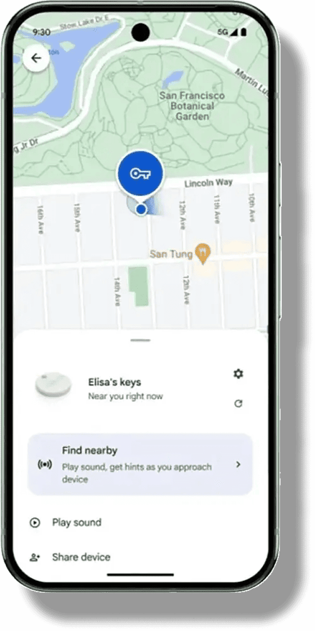 AndroidのFind Hubアプリ画面
