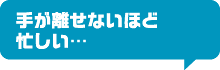 手が離せないほど忙しい…