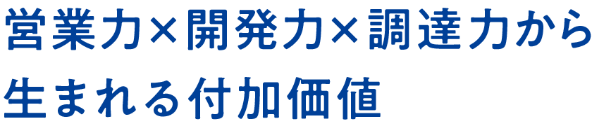 営業力×開発力×調達力から生まれる付加価値