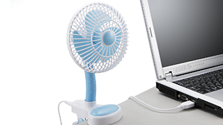 USB給電で安定した送風 USB給電で安定した送風