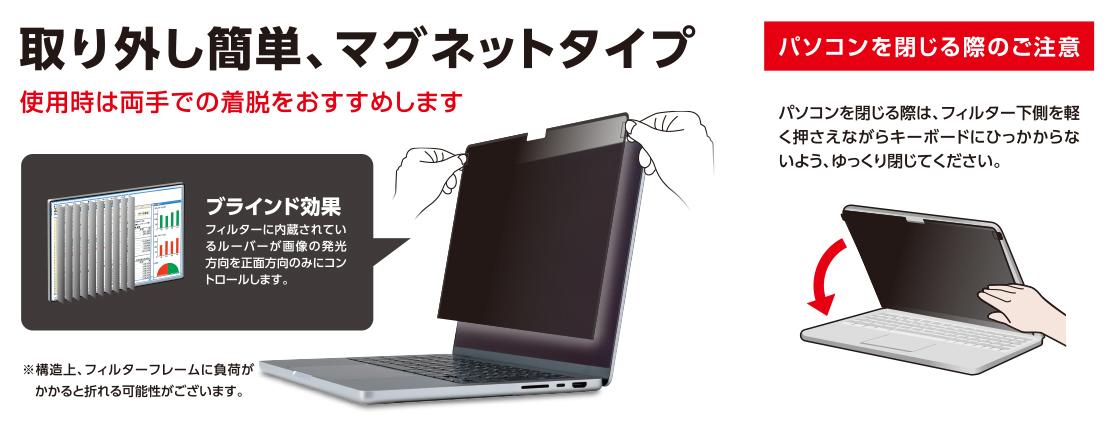 MacBookPro14インチ用のぞき見防止フィルター - EF-MBP1421PFM2