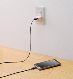 家庭用コンセントから充電できる 家庭用コンセントから充電できる