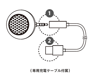 専用充電ケーブル付属 専用充電ケーブル付属