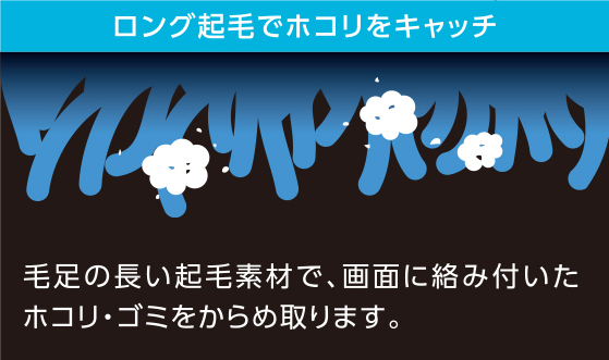 対象物にキズがつきにくく、やさしくお手入れ可能