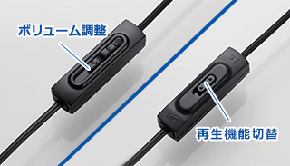 ボリューム調整／再生機能切替　ステレオ⇔モノラル