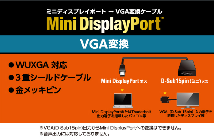 Mini Displayport Vga変換アダプタ Ad Mdpvgabk Mini Displayport Vga変換アダプタ Ad Mdpvgabk