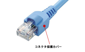 ツメ折れ保護カバーのあるコネクタ付き