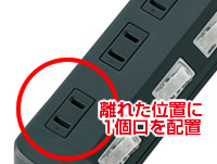 離れた位置に1個口を配置