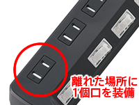 離れた位置に1個口を配置