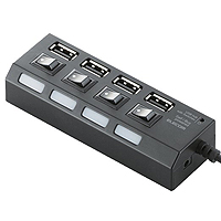 「個別スイッチ」を装備したセルフパワー/バスパワー両用のUSBハブ