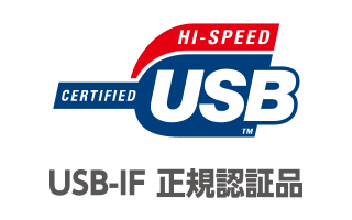 「Certified Hi-Speed USB」正規認証品 「Certified Hi-Speed USB」正規認証品